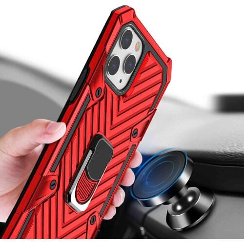 Shockproof Armor Stand Case For iPhone 12 11 Pro XR XS Max SE 2020 7 8 6s Plus Luxury Magnetic Car Ring Bracket Hybrid Cover