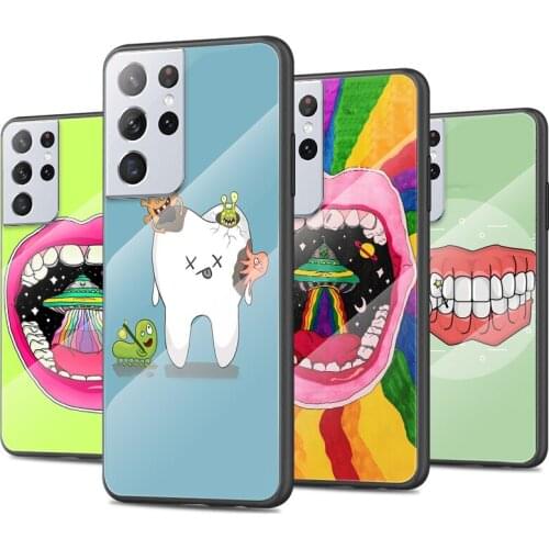 Tempered Glass Hot Now Luxury Cover Dentist Teeth Tooth For Samsung Galaxy S21 Ultra Plus 5G Shockproof Shell Phone Case
