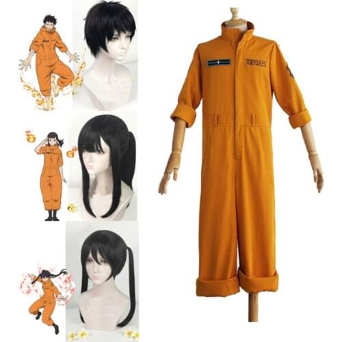 Shinra Kusakabe Cosplay Costume Enn No Shouboutai Fire Force Jumpsuit Maki Oze Cosplay Wig Kotatsu Tamaki Fire Service