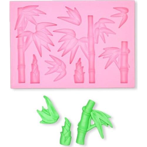 Cake Decoration Bamboo Leaf Bamboo Chocolate Silicone Molds Homemade Baking Simulation Bamboo Fondant Silicone Mold