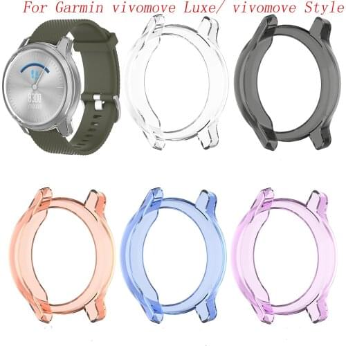 Replacement Clear Watch Cover for Garmin vivomove Luxe/ vivomove Style Smart Watch Screen Protector Cover TPU Protective Case