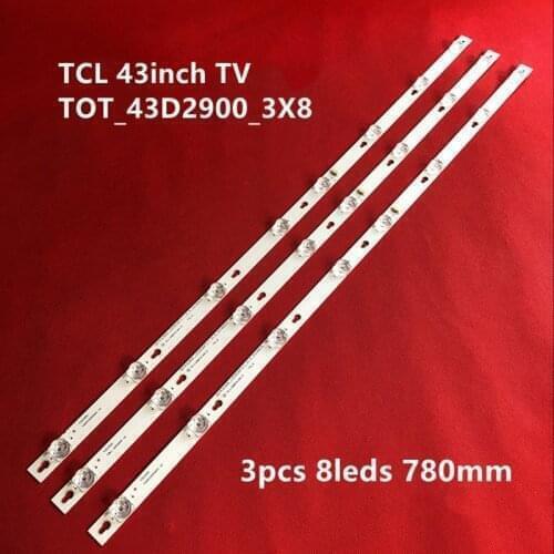 30 PCS LED Backlight Strip for Thomson 43UC6306 43UC6406 TCL 43S303 43S305 43DP608 D43A810 TOT_43D2900_3X8 OEM43LB06_LED3030F2.1