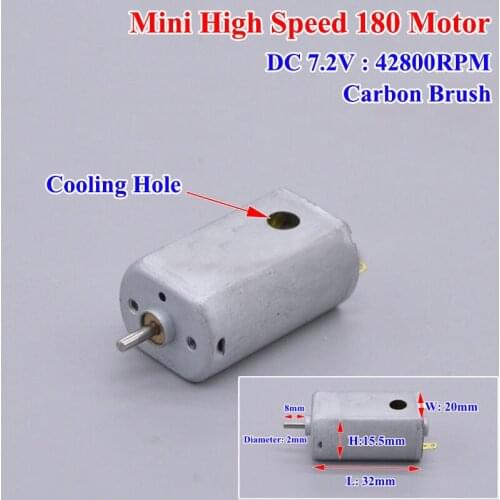 DC 3V 3.7V 6V 7.2V 42800RPM Ultra High Speed Mini 180 Motor DIY Racing Car Slot Car RC Drone HM