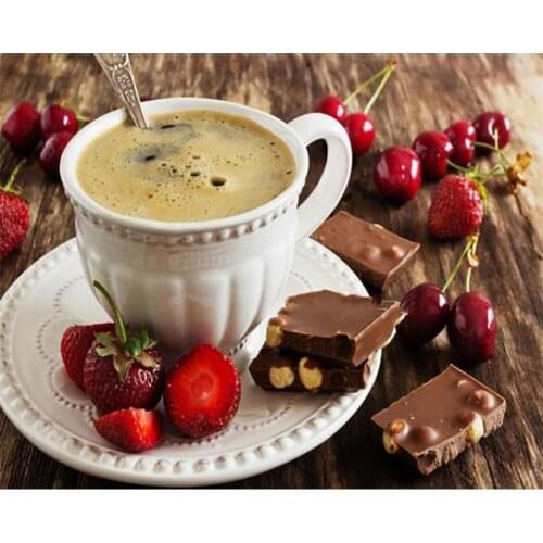 DIY Cross Stitch Mosaic Diamond"chocolate Coffee"pattern Full Set 5D Square Full Drill Rhinestone Embroidery Cafe Kitchen Decor