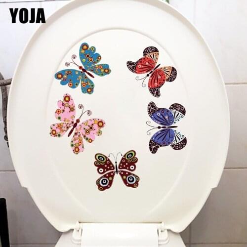 YOJA 19.9X21.4CM Simple Cartoon Butterfly Childern Bedroom Wall Sticker House Decor Toilet Decal T1-2087