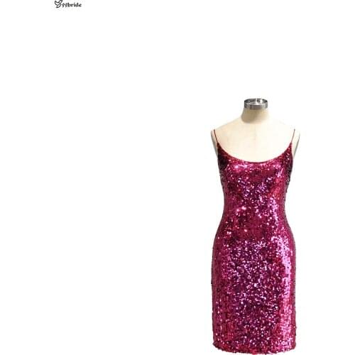 YYbride Newest Full Hand Sewing Sequins Customized Service Special Color Short Skirt Sexy Rich Ladys Best Choose Cocktail Dress