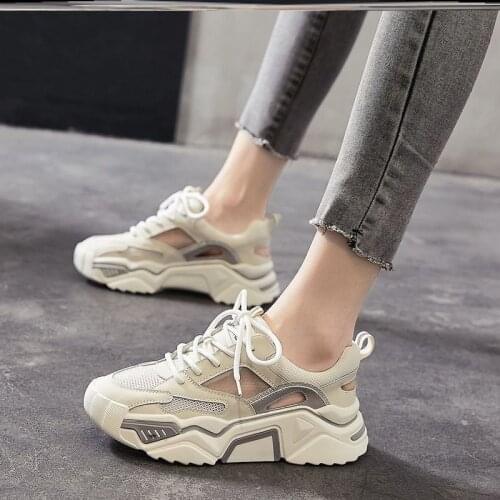 2021 Sneakers Women Designer Platform Fashion Breathable Mesh Ladies Trainers Basket Femme Sports Chunky Sneakers Woman AC-53