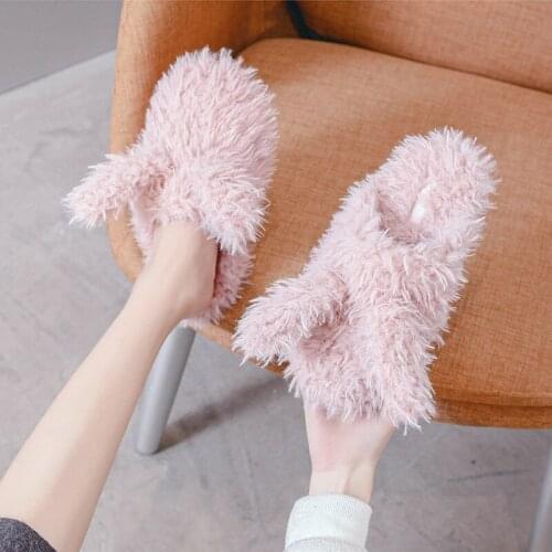 Women Indoor Slippers Warm Plush Home Slipper Anti Slip Autumn Winter Shoes Woman House Floor Soft