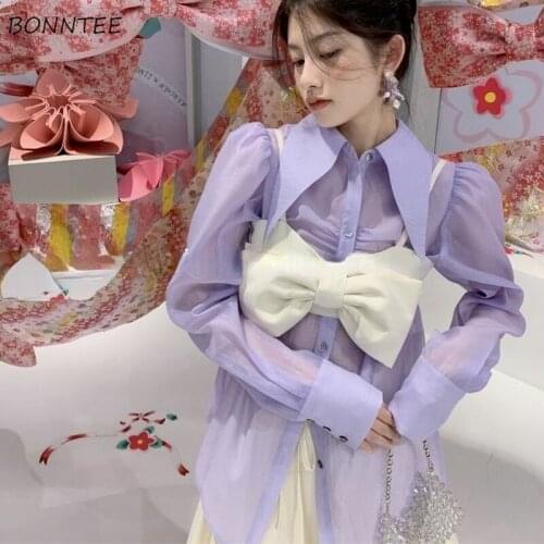 Sets Women Korean Style See Through Thin Summer Sun-proof Shirts Pleated Skirts 3 Pcs Outfits Bow Camisole Empire Mini Harajuku