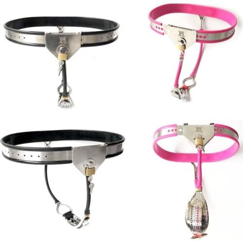 Female Chastity Belt Cbt Lock BDSM Bondage Stainless Steel Silicone Chastity Device Sex Toys For Woman Strapon Sexy Pants