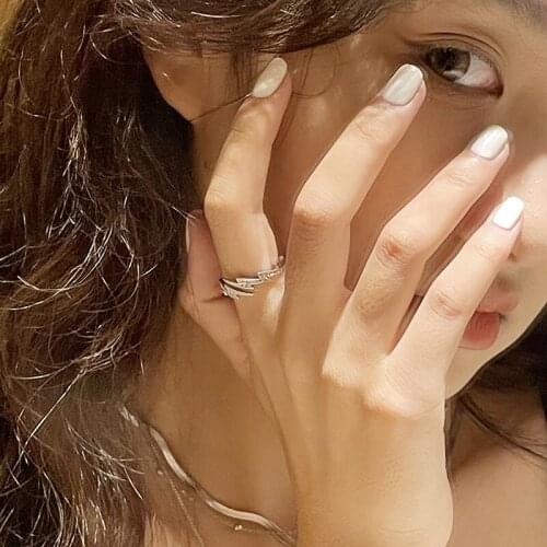 Woman Punk Ring Geometric Shiny Rhinestones Open Adjustable Female Accessories Trendy Gold Color Metal Jewelry Womens Rings