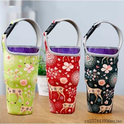 100pcs Bottle Storage Holder Anti Scald Cup Sleeve Milk Tea Coffee Hand Drinks Cloth Cover with Braces Submersible Material