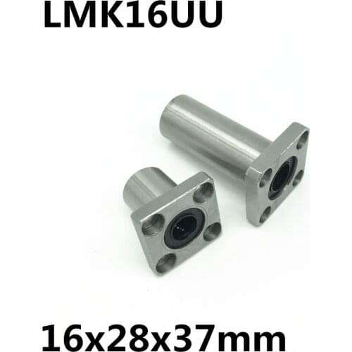 2pcs LMK16UU for 16mm shaft linear bearing square flange ball bearing bush 16x28x37 mm LMK16 Free Shipping