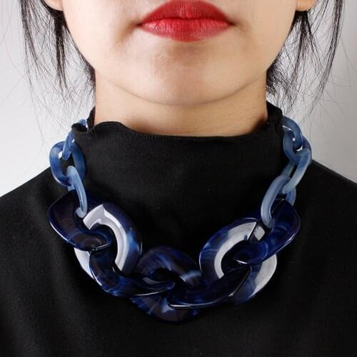 2021 new womens big chunky chain necklace punk hip-hop style acrylic resin necklace jewelry jewelry wholesale