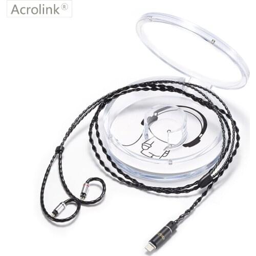 Acrolink 1.2m 2Pin Connector 4Core 99.99% pure silver Earphone Cable For W4R SE3 SE5 UM3X With Ear Hook For iPhone