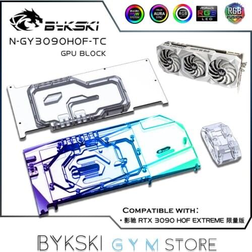 Bykski GPU Active Backplate Block For GALAX RTX 3090 HOF Limited Edition, PCB Backside Memory(VRAM) VGA Cooler, N-GY3090HOF-TC