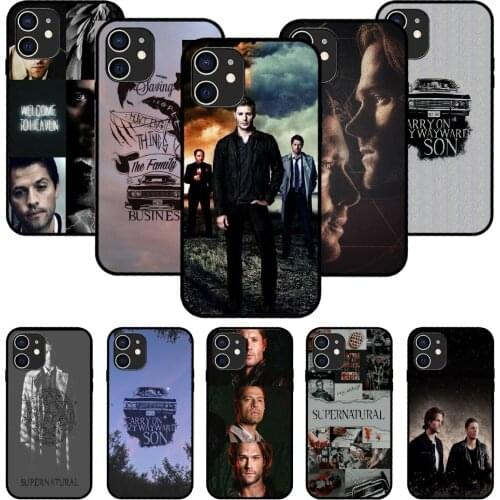 For iPhone 11 12 8 Plus Mini Pro X XR XS Max 4 5 7 6 6S 8 SE Phone Case Black Cover Funda Fashion Prime Supernatural Spn