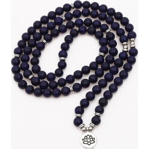 Black 108 beads 8mm elastic adjustable Lotus life tree Buddha OM eye Chakra Reiki agate Onyx Bracelet necklace cfb24