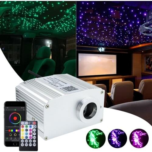 CREE chip 10W RGBW Twinkle LED Fiber Optic Engine Driver with 28key RF /Bluetooth app Controller for fiber optic star ceiling
