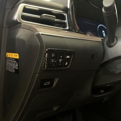 For KIA Optima K5 2020 2021 ABS Carbon Fiber Sticker Headlight Switch Cover Trim Panel Frame Sticker Interior Accessories