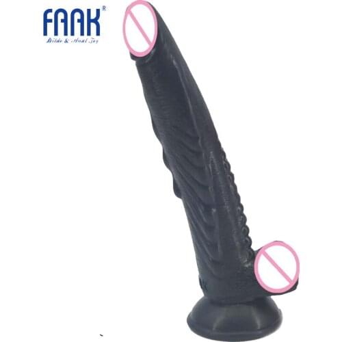 FAAK 10inch soft silicone realistic penis long anal dildo with suction cup female sex toys adult sex products g spot stimulate
