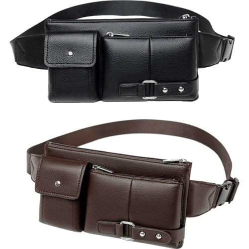 PU Leather Fanny Pack Waterproof Hip Belt Bag Waist Bag Crossbody Sling Backpack