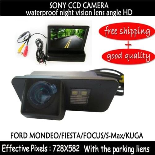 170 Degree Car Styling Reverse Camera With Monitor Car Rear View Camera for 2012 FORD MONDEO/FIESTA/FOCUS HATCHBACK/S-Max/KUGA