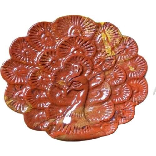 Beautiful crystal carvings natural Warring States Red agate hand-carved stone peacock necklace fashion jewelry gifts 1pcs