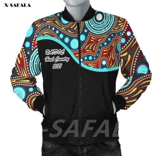 Naidoc 2021 Heal Country Australia 3D Printed Bomber Thick Jacket Man Female Outwear Baseball Flight Pilot Jacket Zipper Coat