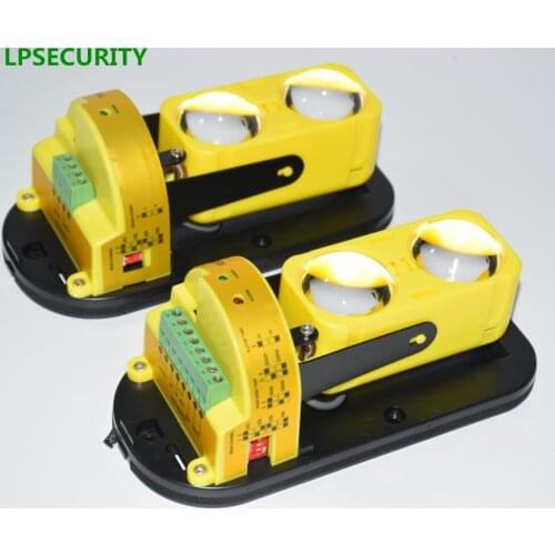 LPSECURITY 100M outdoor IR Beam Infrared Barrier Detector Alarm Dual Beam Photoelectric with channel switch and LED indicator