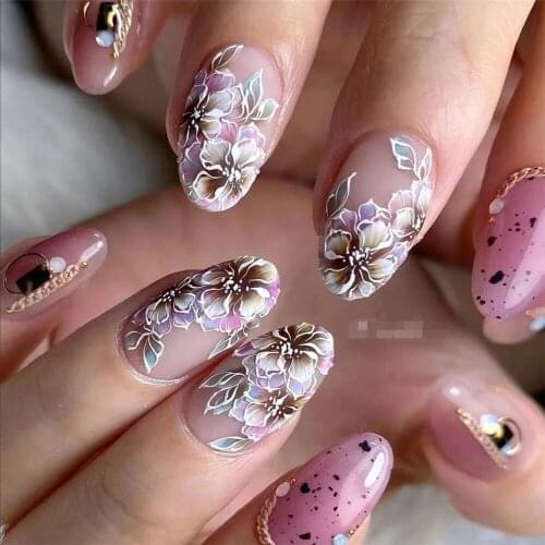 MG201021-10 Dried flowers 3D Back glue Nail Art Stickers Decals Sliders Nail ornament decoration