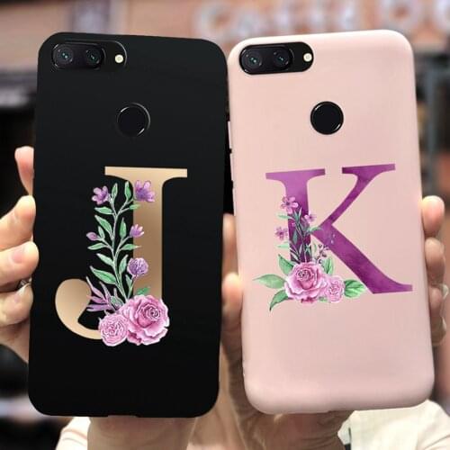 Cute 26 Letters Case For Xiaomi Mi 8 Lite Case Mi 8Lite Soft Silicone Phone Protective Shell For Xiaomi Mi 8 Lite Mi8Lite Bumper