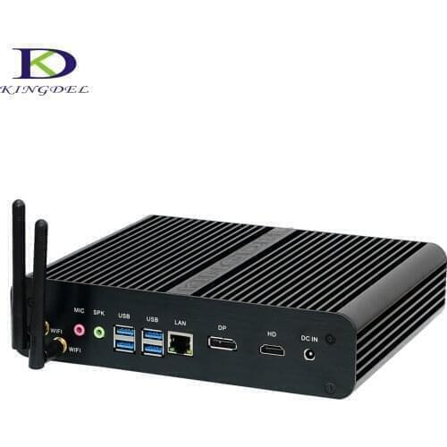 Nuc Fanless HTPC Nettop Mini PC Intel Core i7 8550U/6567U i5 8250U/7260U 2*DDR4 M.2+Msata+2.5'' SATA 4K Computer HDMI DP VGA