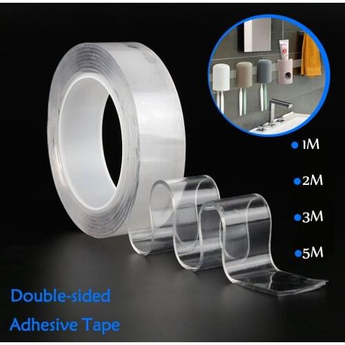 1/2/3/5M Reusable Double-Sided Adhesive Nano Tape Transparent No Trace Acrylic Washable Magic Adhesive Tape 2020 New