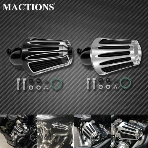 Motorcycle Air Cleaner Gray Air Filter Black/Chrome For Harley Touring Road Glide Road King 2008-2016 Dyna FXDLS 2017 Softail