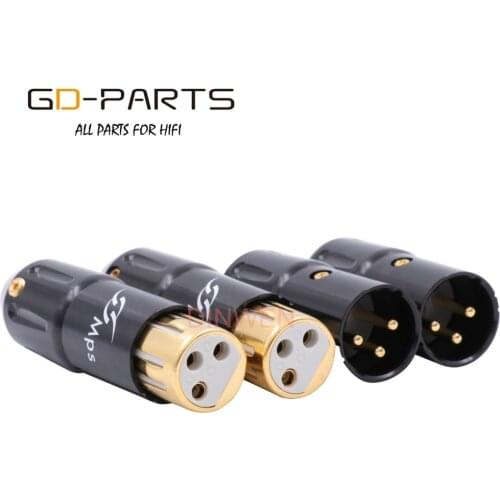 MPS 3pin Male Female XLR Plug Connector Terminal Socket Hifi Audio Microphone Snake Cable Balanced Interface 24K Gold Plated