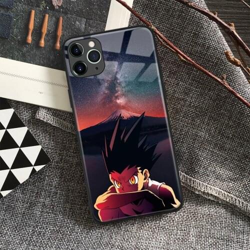 Gon Freecss Hunter X Hunter Anime Soft Silicone Glass Phone Case for IPhone SE 6s 7 8 Plus X Xr Xs 11 12 Mini Pro Max Samsung
