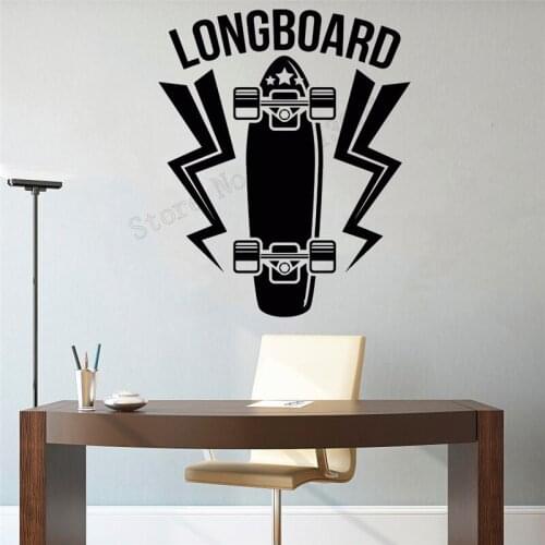Wall Art Sticker longboard Decoration Removeable Poster Vinyl Mural Skateboard Sport Ornament Modern Fashion Decal LY424