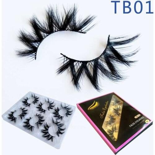 NEW 6 Pairs HBZGTLAD 3d faux mink eyelashes wholesale synthetic strip silk lashes makeup natural false+eyelashes Extension Tools