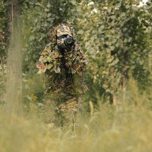 Hunting Clothes New Maple Leaf 3D Bionic Ghillie Suits Camouflage Sniper and Birdwatch Jacket Airsoft Clothes Pants D3Z7