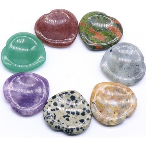 FYSL Wholesale 10 Pcs Love Heart Many Colors Quartz Stone Pendant for Gift Charm Jewelry