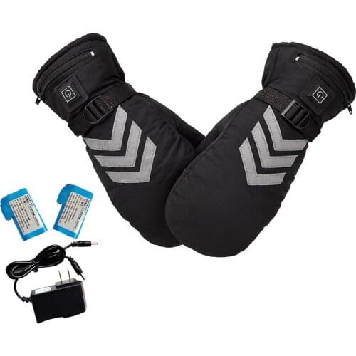 Outdoor Heated Gloves Lithium Battery Electric Night Reflective Back Full Finger Touch Screen Motorcycle Warm Ski Glove Unisex