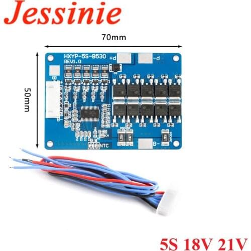 5S 18V 21V 30A 45A BMS Lithium Battery Protection Circuit Board Lithium Battery Pack Balance Charging Charge Module with Cable