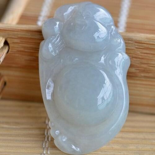 Thick full of water head full of hand-carved old pit kind of A cargo emerald and gas production Buddha Buddha pendant with certi