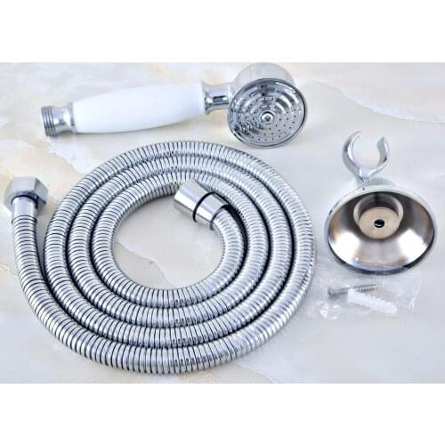 Polished Chrome Brass Bathroom Telephone Shape Hand Spray Bracket Handheld Shower head 1.5m Hand Held Shower Head Hose mhh028