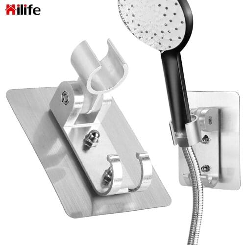 HILIFE Portable Head Stand Bracket Hook Pedestal Bracket Hand Held Bathroom Shower Head Wall Gel Mounted Shower Holder Fitting