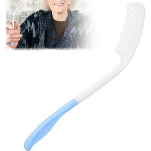 Long Handle Comb Ergonomic Curved Handles Comb for Elderly Hand Disabled People Health Care