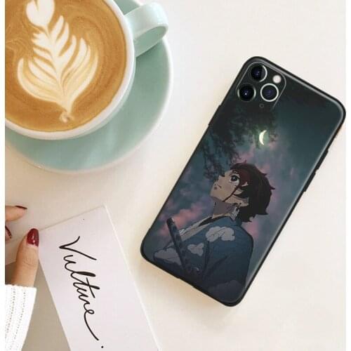 Demon Slayer Tanjiro Night Silence silicone Phone Case FOR iPhone Se 6 6s 7 8 Plus X Xr Xs 11 12 Mini Pro Max Glass Cover Shell