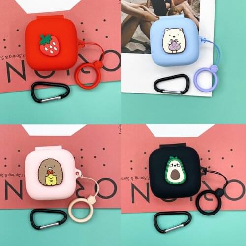 DIY Cute Silicone Cartoon Case for OPPO Enco W51 TWS Earphone Bluetooth Headset Protective Cover Anti-lost Buckle
