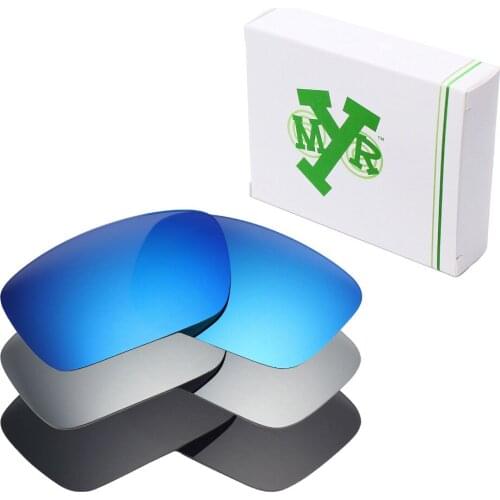 3 Pairs Mryok Anti-Scratch POLARIZED Replacement Lenses for Oakley Fuel Cell Sunglasses Stealth Black & Silver Titanium & Blue